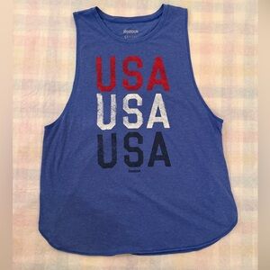 Reebok Women's Blue USA Muscle Tee